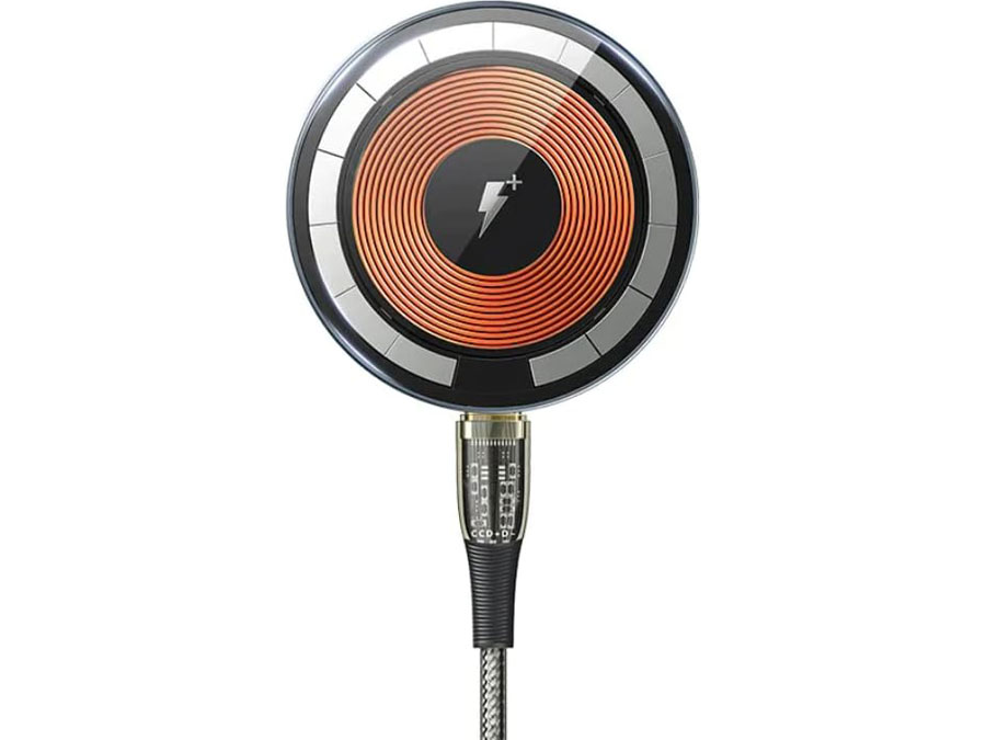 شارژر وایرلس مگنتی رسی  مدل RCW-23CC MARS Transparent Magnetic suction Wireless Charger  توان 15 وات