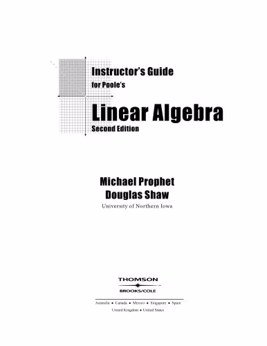 خرید و دانلود نسخه کامل کتاب Instructor's Guide for Poole's Linear Algebra - A Modern Introduction 2nd Edition