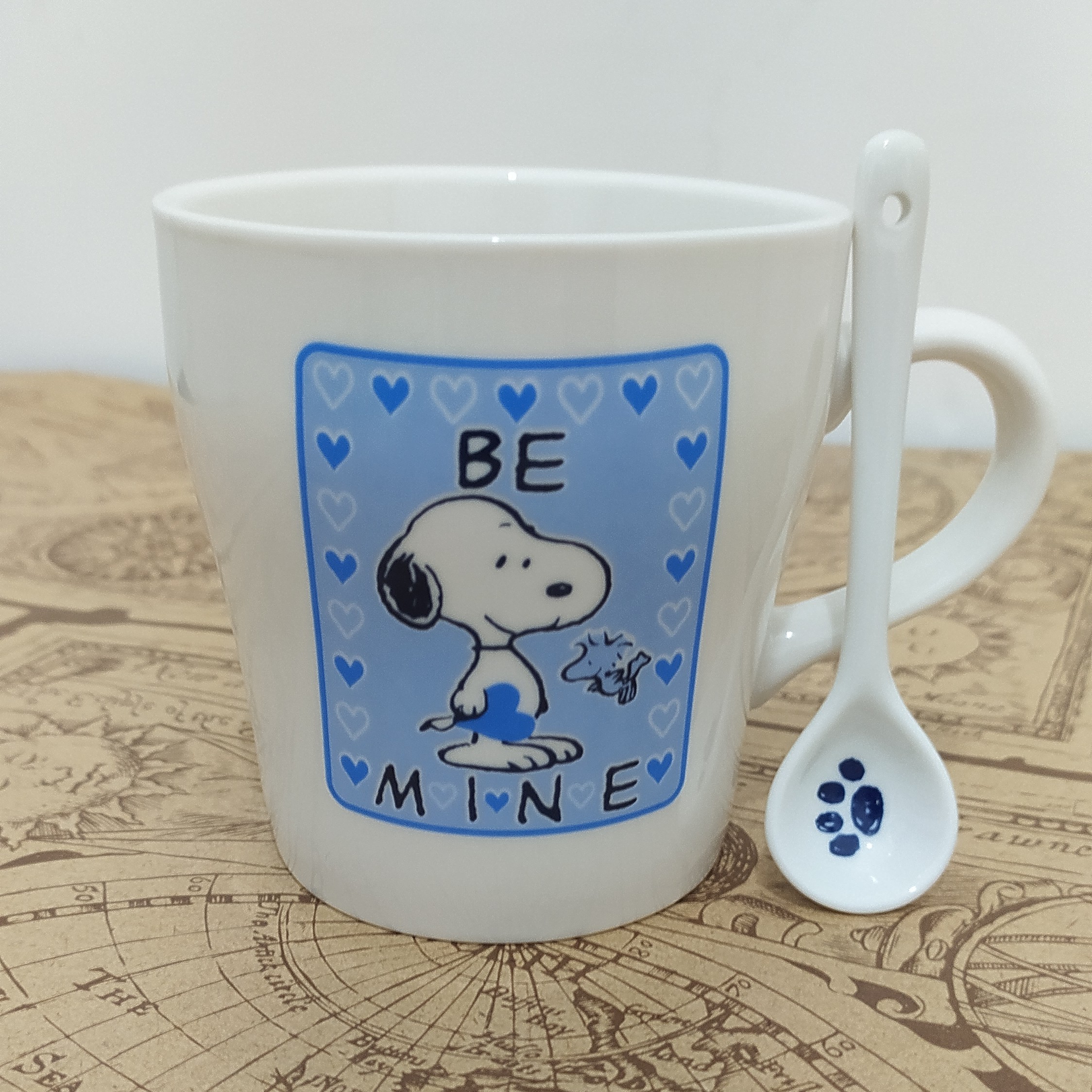 ماگ سرامیکی  طرح اسنوپی با قاشق