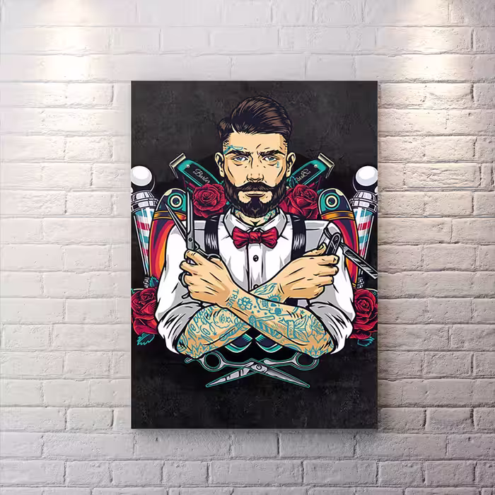تابلو شاسی آرایشگاه مردانه BA-6721