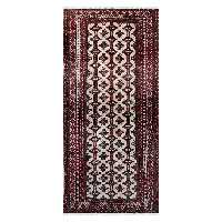 فرش قدیمی دستبافت کناره طول دو و نیم متری مدل MG25