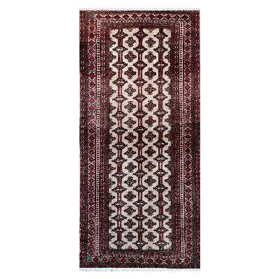 فرش قدیمی دستبافت کناره طول دو و نیم متری مدل MG25