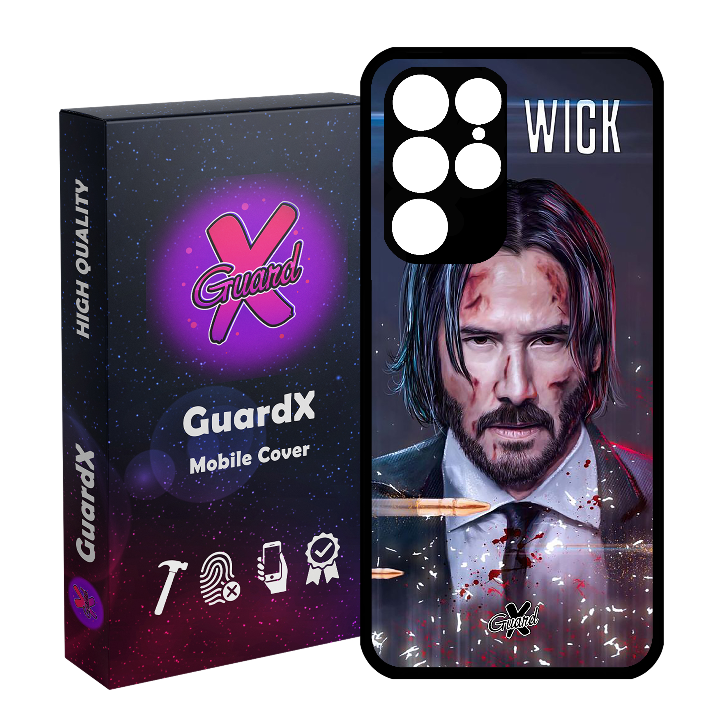 کاور گارد ایکس طرح John Wick مدل Glass10145 مناسب برای گوشی موبایل سامسونگ Galaxy S22 Ultra