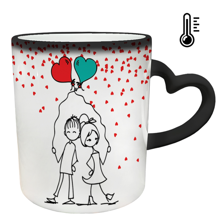 ماگ حرارتی مدل دسته قلبی طرح عاشقانه کد 4
