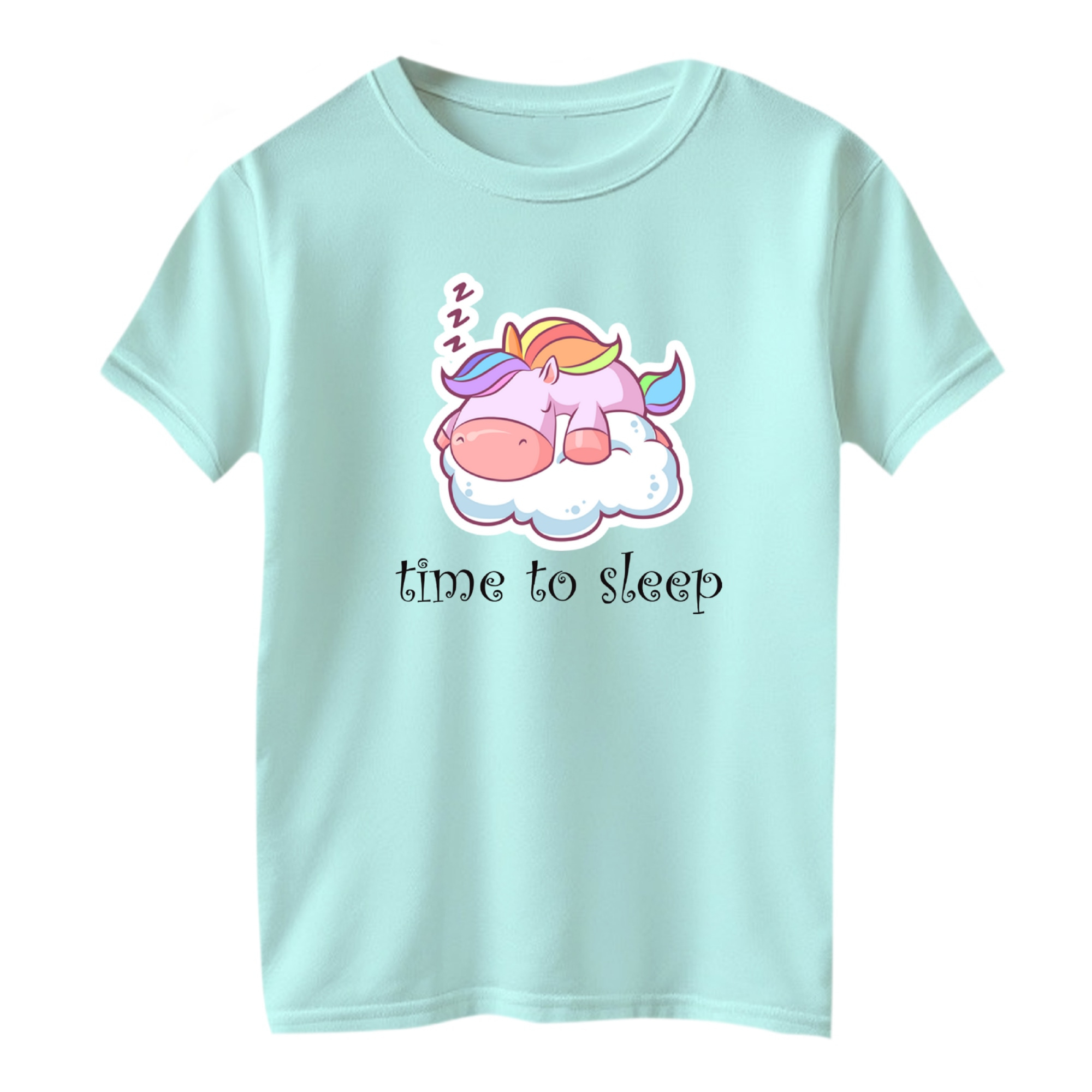 تی شرت آستین کوتاه بچگانه مدل یونیکورن کد 3 رنگ آبی روشن – 40