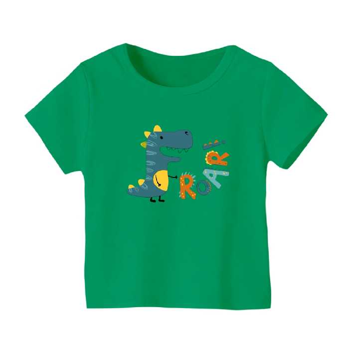 تی شرت آستین کوتاه بچگانه مدل دایناسور کد 24 رنگ سبز