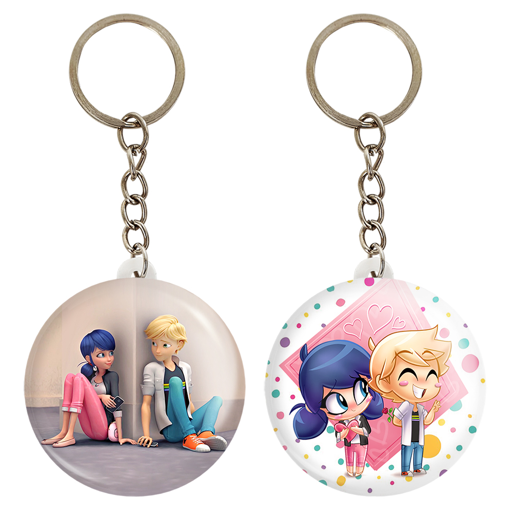 جاکلیدی خندالو مدل دختر کفشدوزکی و پسر گربه ای کد 35273528 مجموعه 2 عددی