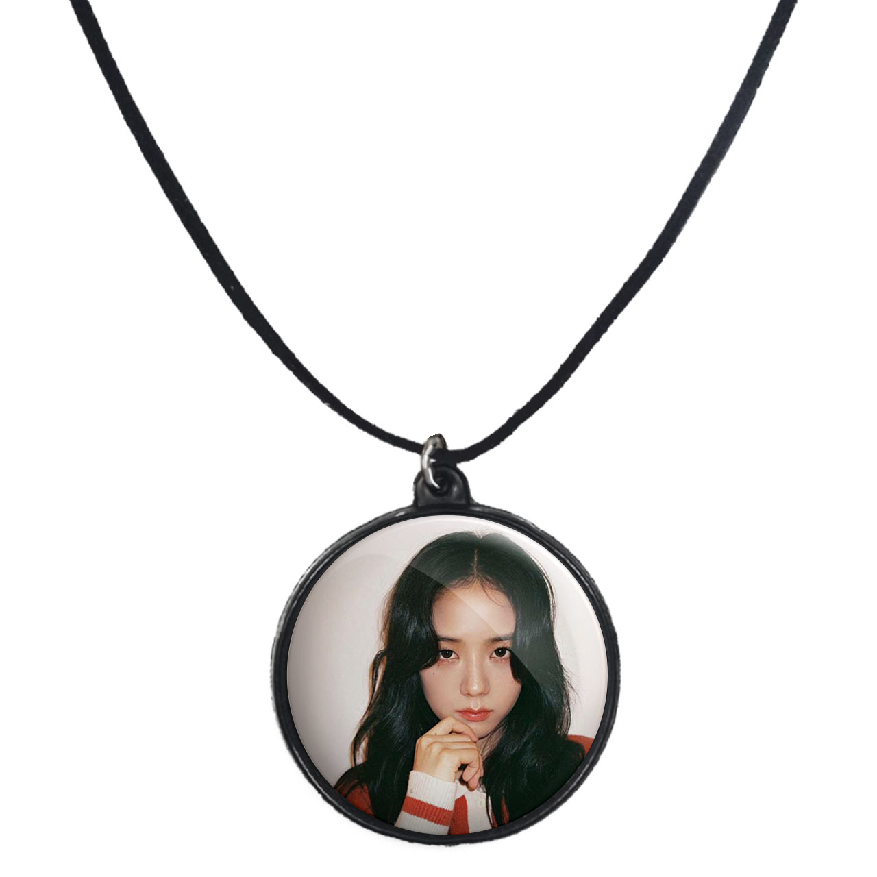 گردنبند پرمانه طرح بلک پینک کد pmb.6714 مدل دو طرفه