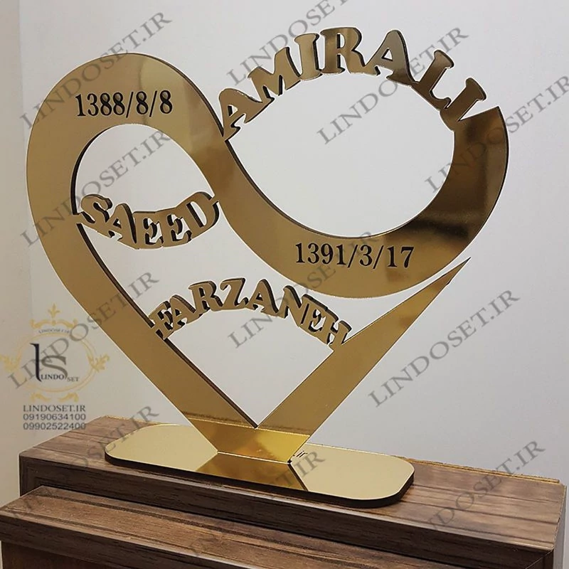 استند ازدواج و نامزدی،کد10،جنس مولتی استایل،دردو رنگ طلایی و نقره ای،سایز 20 سانت