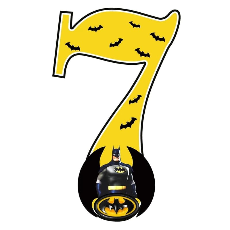 استند رومیزی تولد مدل عدد 7 طرح بتمن