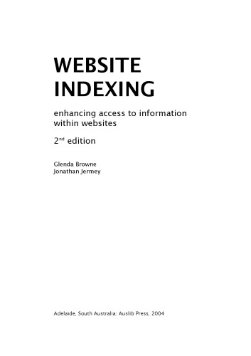 خرید و دانلود نسخه کامل کتاب Website indexing : enhancing access to information within websites