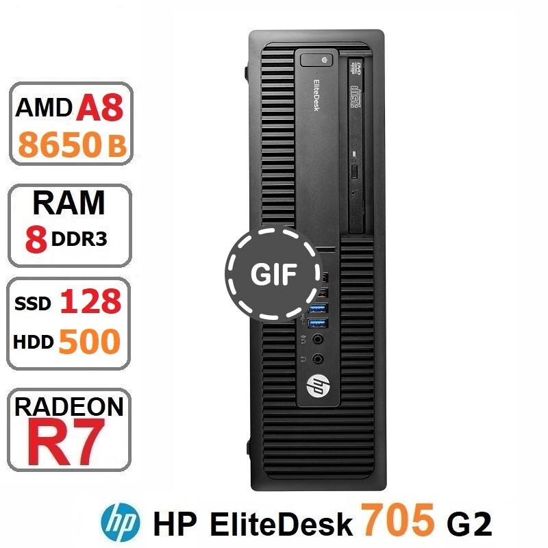 مینی کیس HP EliteDesk 705 G2 A8-8650b رم8