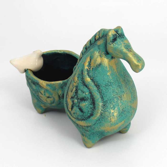 گلدان طرح اسب و پرنده کد 21