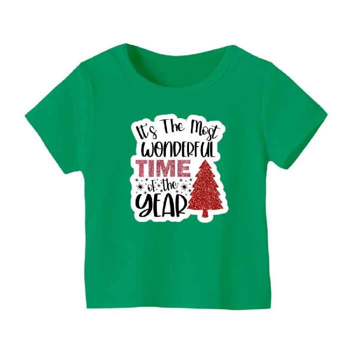 تی شرت آستین کوتاه بچگانه مدل نوشته کریسمس کد 3 رنگ سبز
