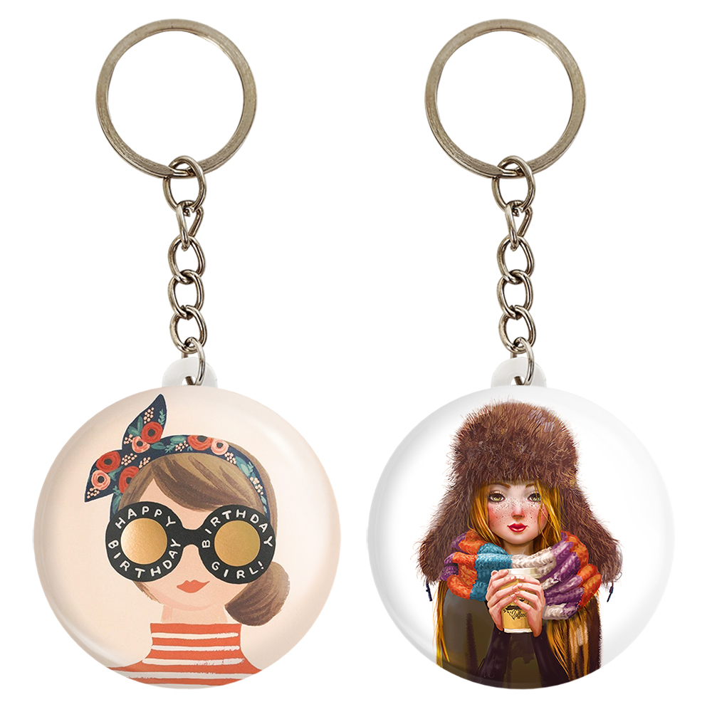 جاکلیدی خندالو مدل دخترونه کد 55155561 مجموعه 2 عددی