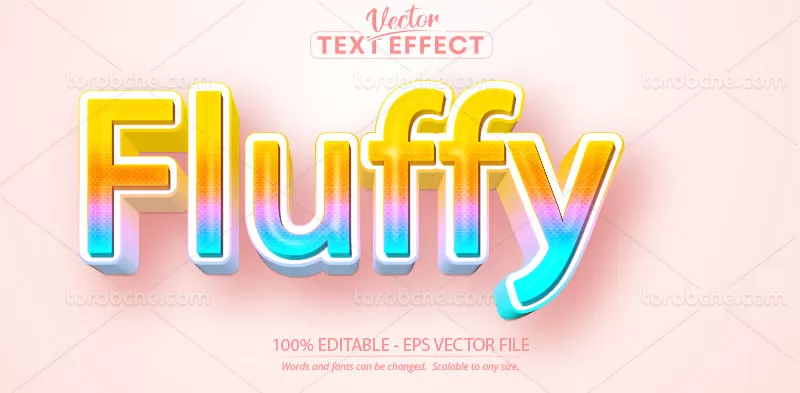 وکتور افکت متن 3 بعدی رنگارنگ | گرافیک با طعم تربچه