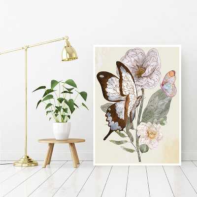 تابلو مدل دکوراتیو طرح گل و پروانه کد 0326