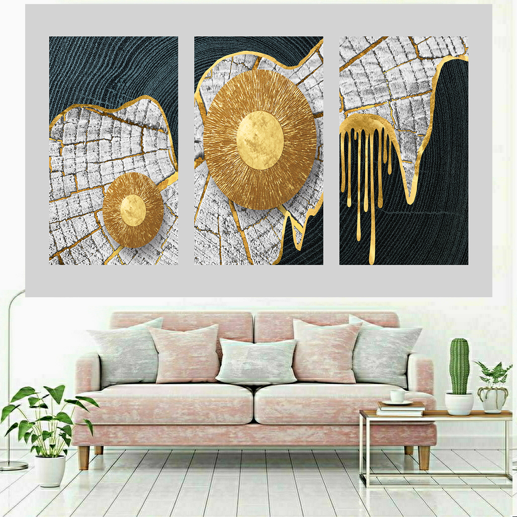 تابلو بوم طرح مدرن کد PS101 مجموعه 3 عددی