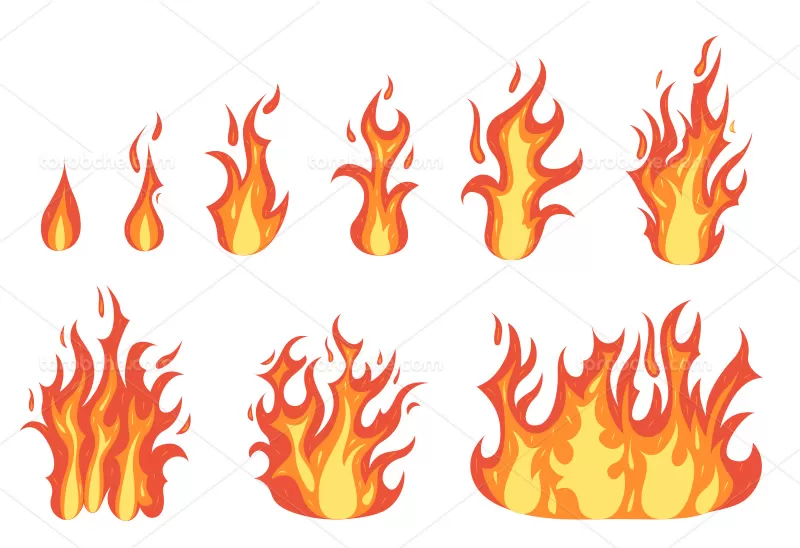 وکتور شعله های آتش | گرافیک با طعم تربچه
