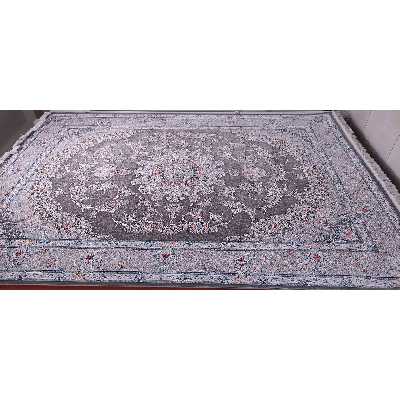 فرش ماشینی زمرد مشهد مدل 55007 زمینه الماسی