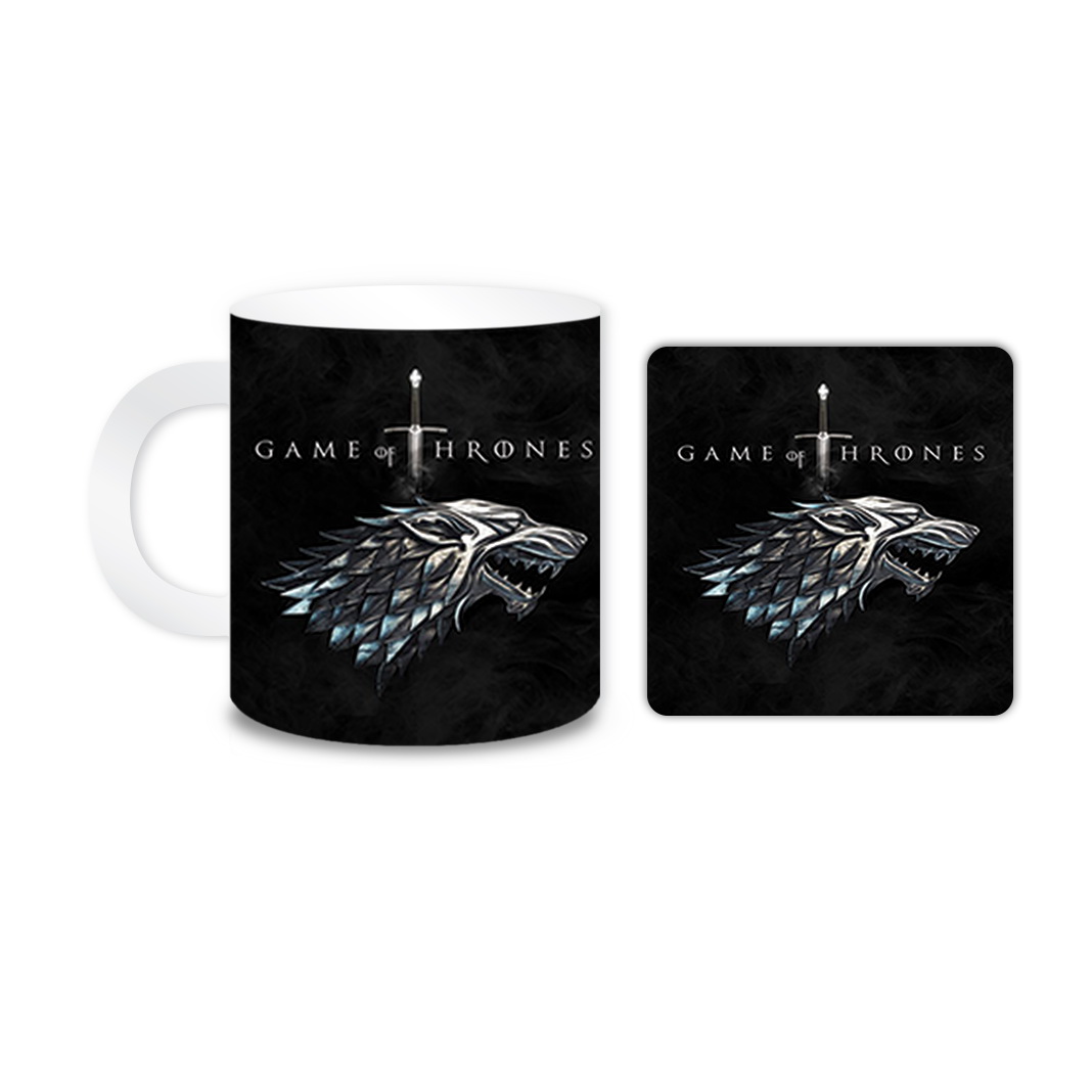 ماگ مدل بازی تاج و تخت کد 295 به همراه زیر لیوانی