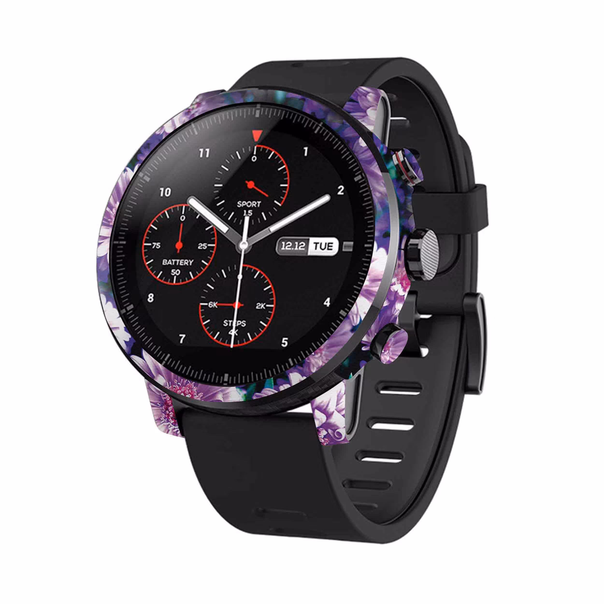 برچسب ماهوت طرح Purple Flower مناسب برای ساعت هوشمند شیایومی Amazfit Stratos