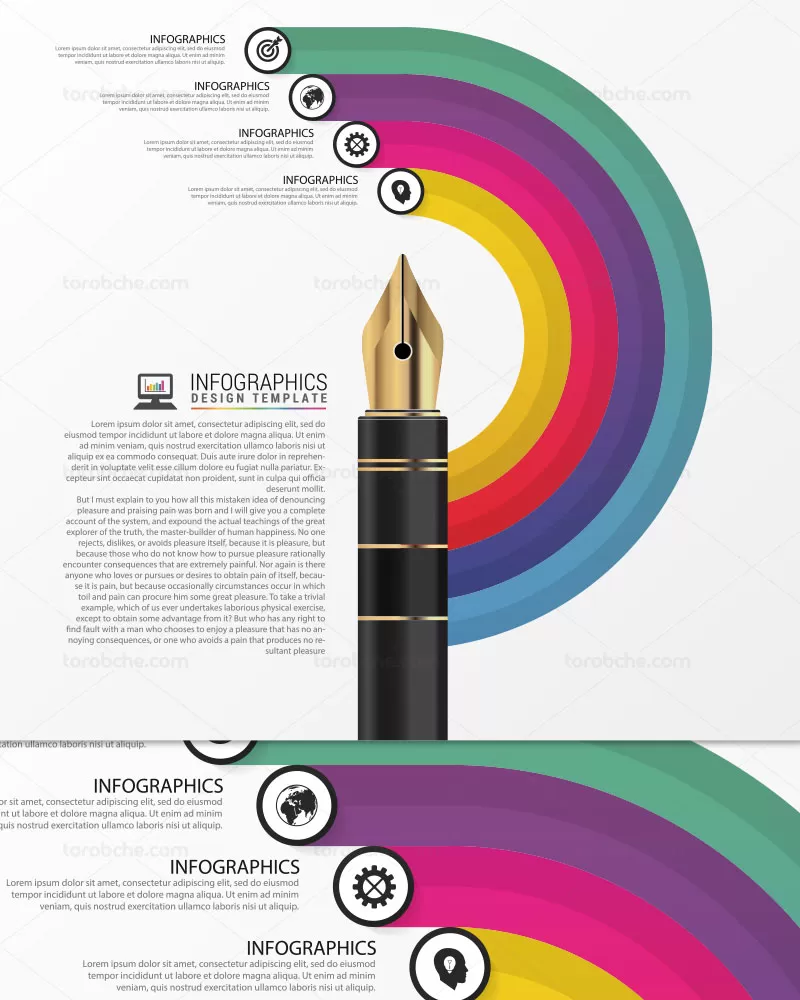 وکتور اینفوگرافیک چهار مرحله ای آموزشی | گرافیک با طعم تربچه