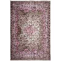 فرش ماشینی زمرد مشهد کد P32 زمینه قهوه ای