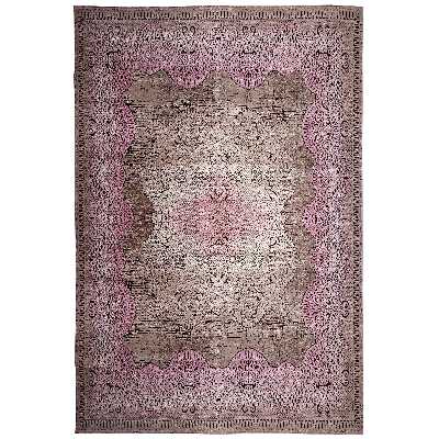 فرش ماشینی زمرد مشهد کد P32 زمینه قهوه ای