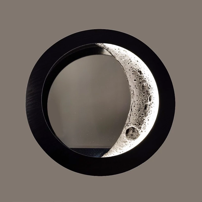 آینه دیواری مدل حلال ماه طرح ال ای دی دار 50 سانتی متر