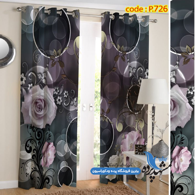 پرده پانچ طرح گلدار کد p-726