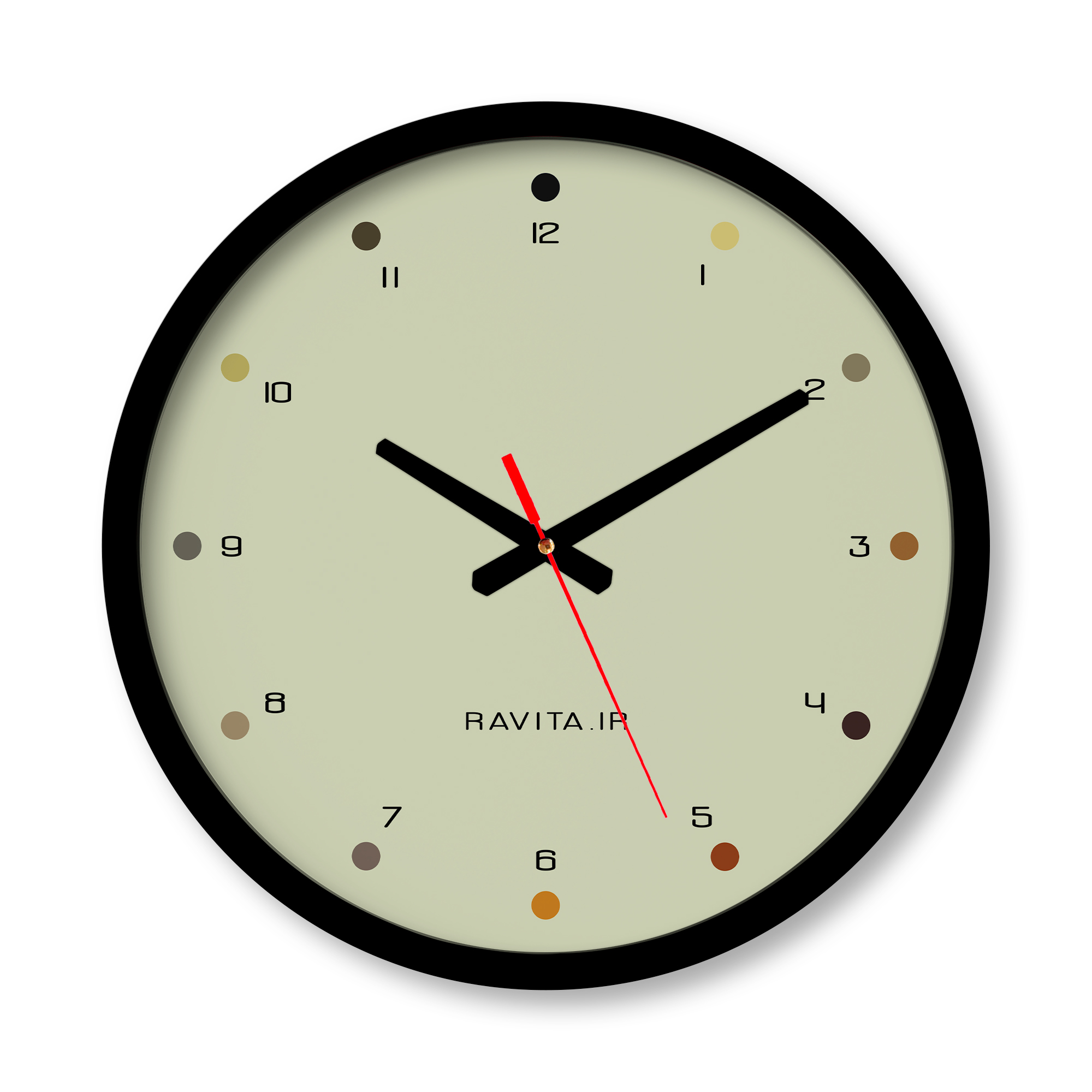 ساعت دیواری بزرگ راویتا طرح Minimal Color کد 3642