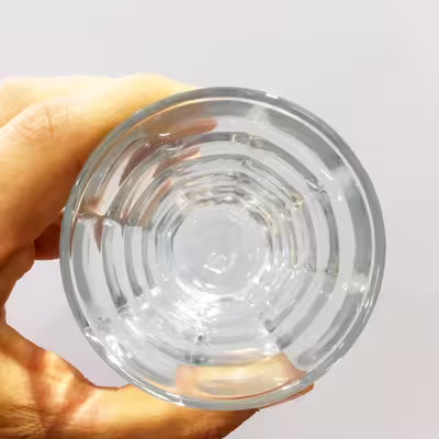 لیوان زنجان گلس مدل AQUA طرح خشتی کد 1112 بسته 6 عددی