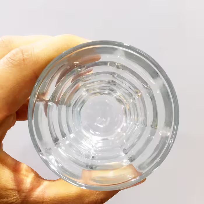 لیوان زنجان گلس مدل AQUA طرح خشتی کد 1112 بسته 6 عددی