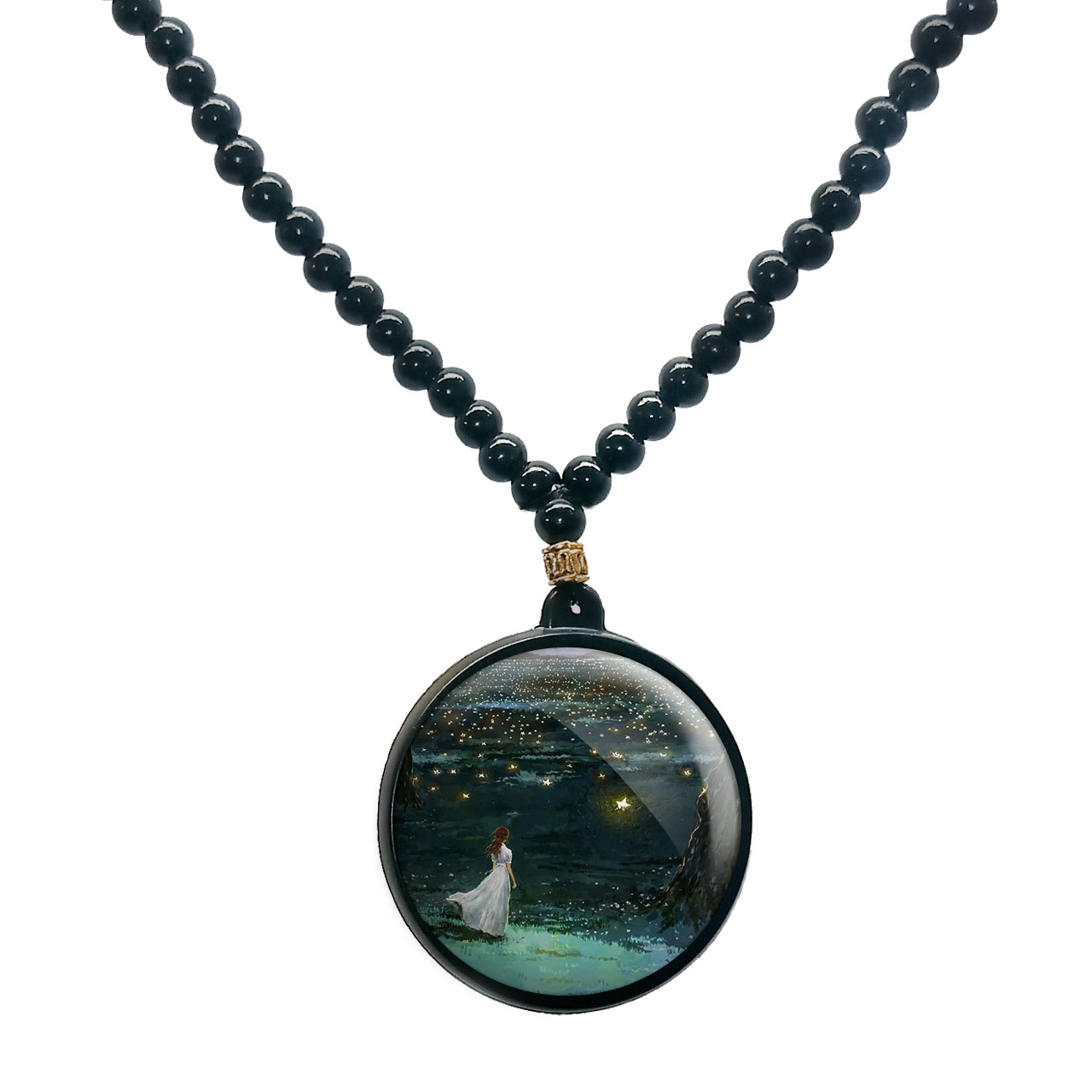 گردنبند پرمانه طرح دخترونه کد pmd.23406 مدل دو طرفه