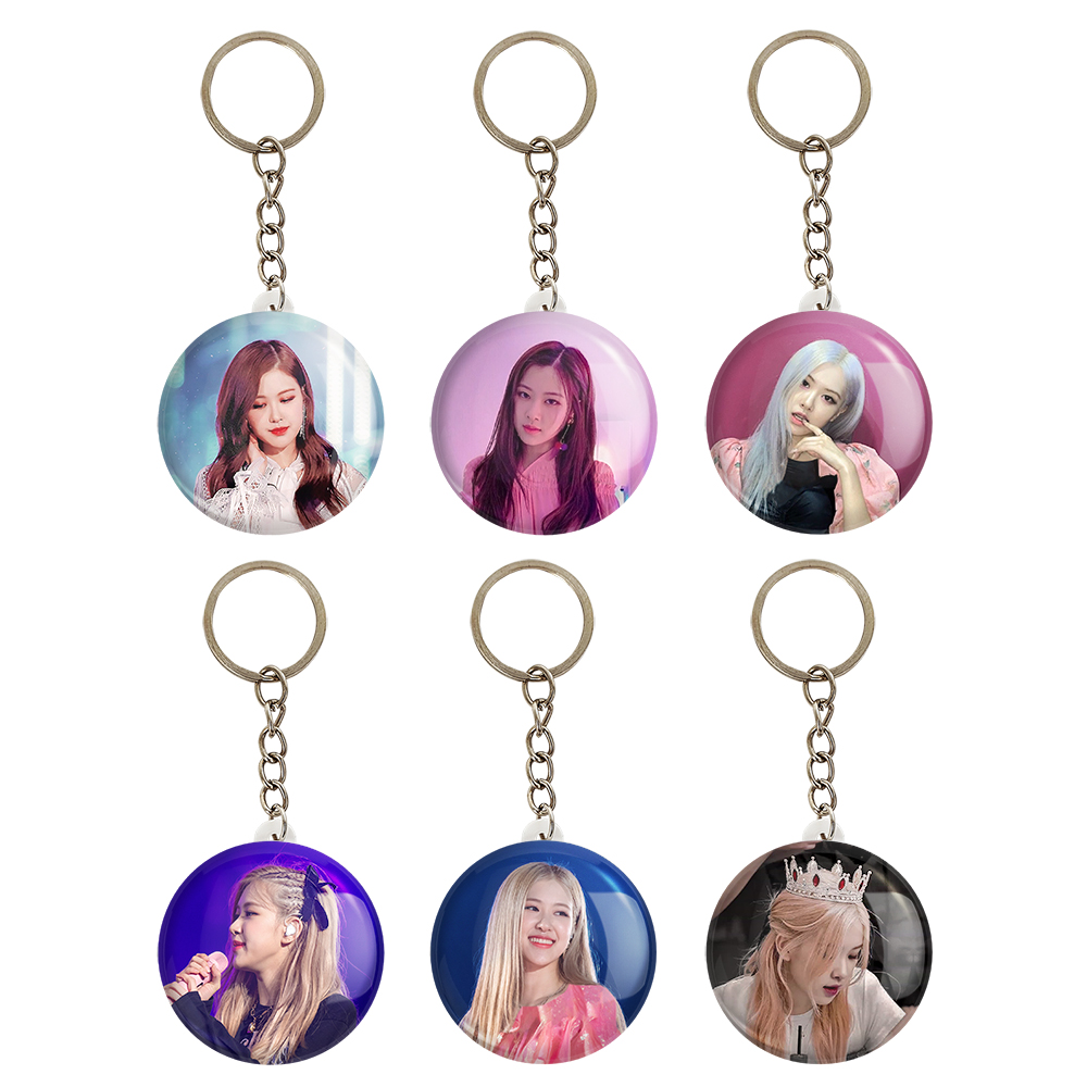 جاکلیدی خندالو مدل رزی بلک پینک کد 698A مجموعه 6 عددی