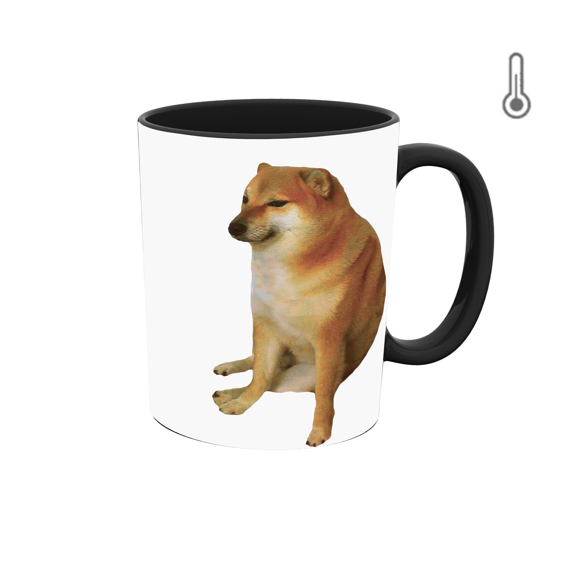 ماگ حرارتی طرح استیکر سگ میم 