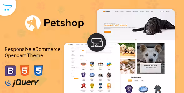 دانلود قالب فروشگاه لوازم حیوانات PetShop برای اپن کارت