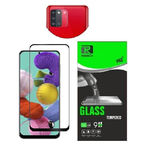 محافظ صفحه نمایش روبیکس مدل FL-A51 مناسب برای گوشی موبایل سامسونگ Galaxy A51 به همراه محافظ لنز دوربین