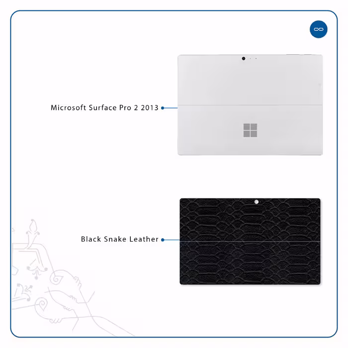 برچسب پوششی ماهوت مدل Black-Snake-Leather مناسب برای تبلت مایکروسافت Surface Pro 2 2013