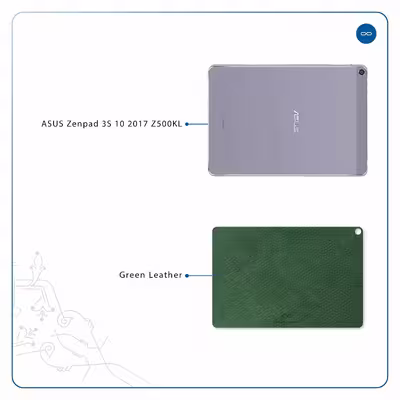 برچسب پوششی ماهوت مدل Green-Leather مناسب برای تبلت ایسوس Zenpad 3S 10 2017 Z500KL