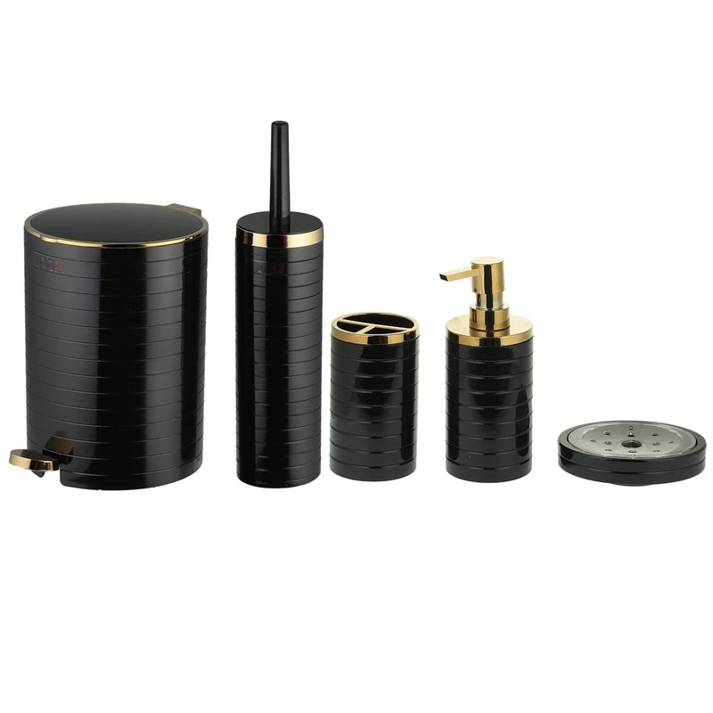 ست 5 پارچه سرویس بهداشتی کنتراست مدل خط درشت 3900 TG