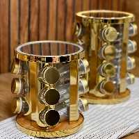 جا ادویه استیل طلایی ، 12 ، 16 و 20 تایی ،ضد زنگ ، رنگ ثابت ، با کیفیت فوق العاده عالی