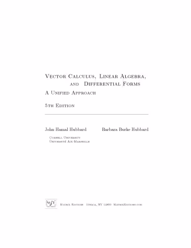 خرید و دانلود نسخه کامل کتاب Vector Calculus, Linear Algebra, and Differential Forms: A Unified Approach
