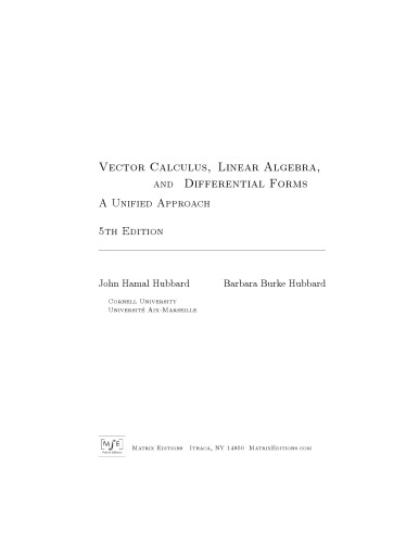 خرید و دانلود نسخه کامل کتاب Vector Calculus, Linear Algebra, and Differential Forms: A Unified Approach