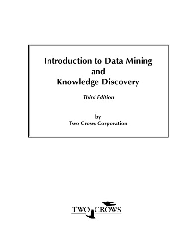 خرید و دانلود نسخه کامل کتاب Introduction to data mining and knowledge discovery