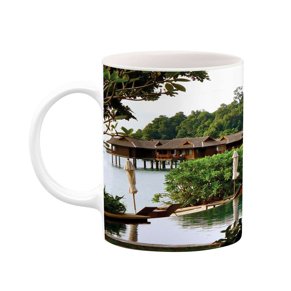 ماگ طرح خانه ساحلی مدل mgs05580