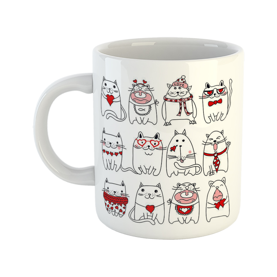 ماگ مدل گربه های گروهی با نمک