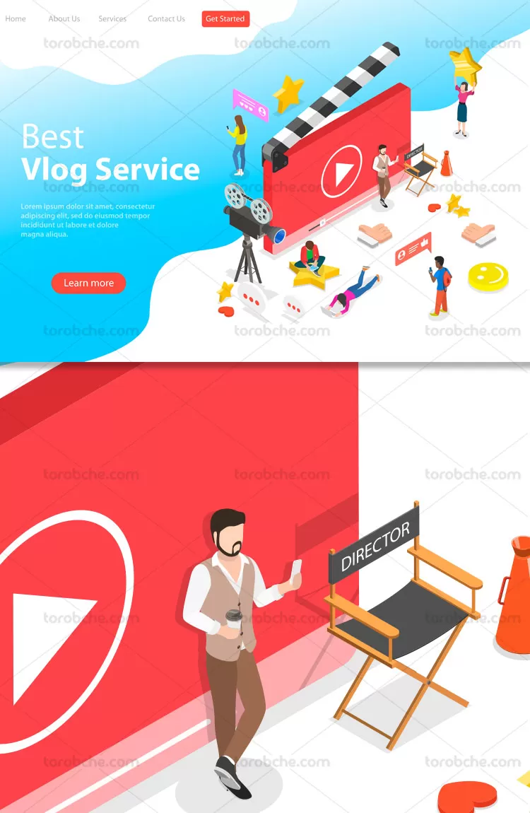 وکتور فلت رسانه و مالتی مدیا | گرافیک با طعم تربچه