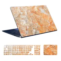  استیکر لپ تاپ توییجین و موییجین طرح Marble کد 78 مناسب برای لپ تاپ 15.6 اینچ به همراه برچسب حروف فارسی کیبورد 